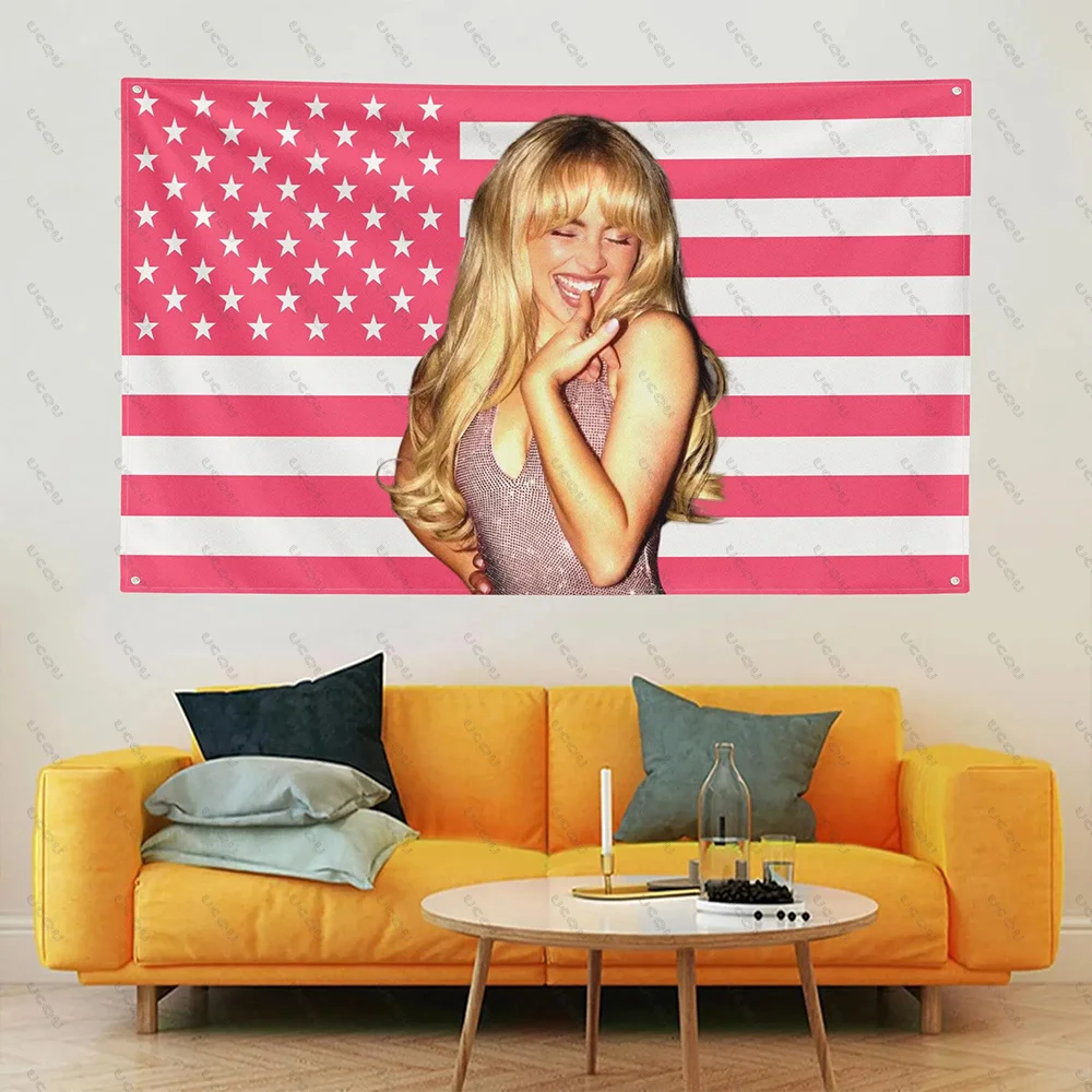 S-Sabrina C-Carpenter USA-Flagge, amerikanische Flagge, Wandteppich, Popstar, Raumdekoration, Konzertbanner, Geschenk, Fächer, Schlafzimmer, Wohnheim, Wandbehang, Geschenk – Detail 10