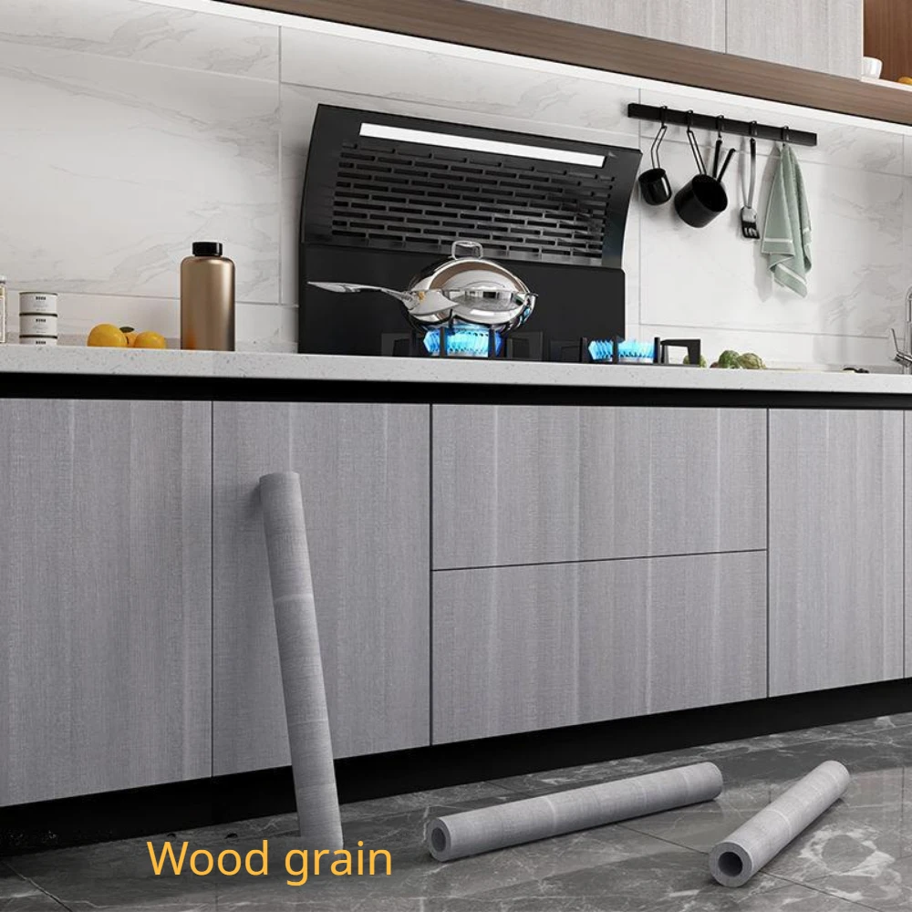 Self-adhesive Wallpaper Wood Grain Waterproof Thickened Cabinet Renovation Furniture Wallpaper Oil-proof Kitchen Bedroom Sticker kitchen faucet boost three speed adjustment splash proof nozzle household tap watershower water saving rotating filter diffuser