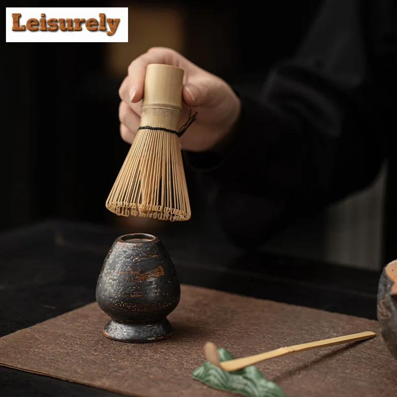 8PCS Japanese Power Yin Matcha Set Safe Bamboo Whisk Teaspoon Tea Sets Whisk Stand Beverage Shop Tea-making Tools Accessories
