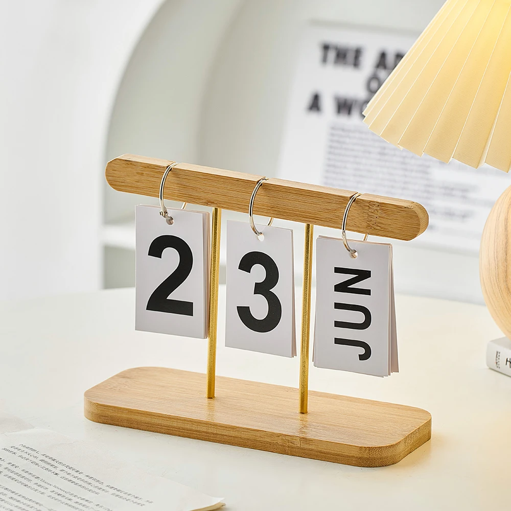 

Modern Style Room Office DecorationWooden Calendar Ornament Modern Room Desk Accessories Simple Home Decor 2023 Craft Gift