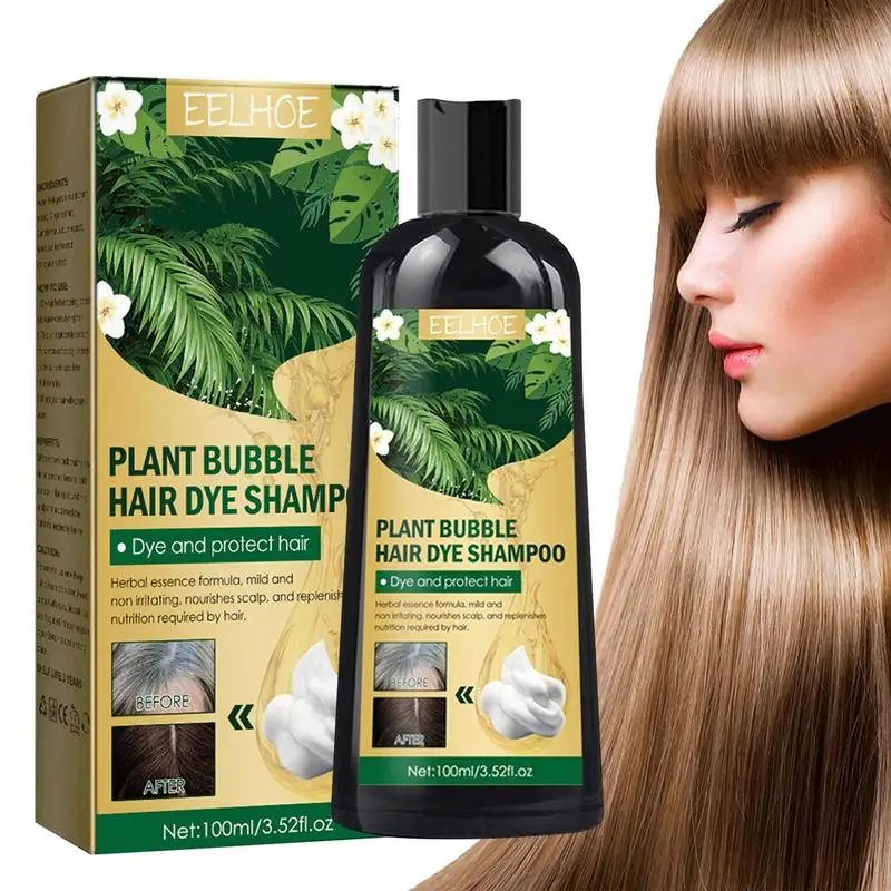 Hair Dye Shampoo For Women 100ml Hair Color Shampoo Long Lasting Color Shampoo Plant Bubble Hair Color Shampoo For Women