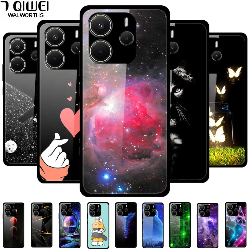 Space-Themed Soft Bumper Tempered Glass Case with Premium Protection