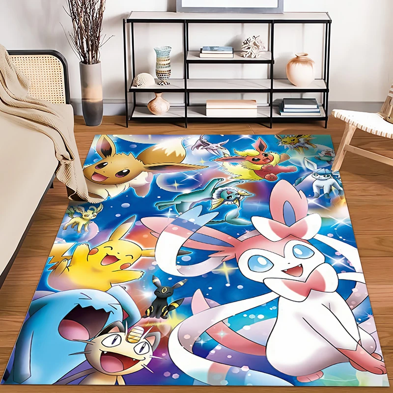 【新品】ポケモン　ピカチュウ　ラグマット 日本のアニメランドラグ,ポケモン,ピカチュウ,イーブイ,3D