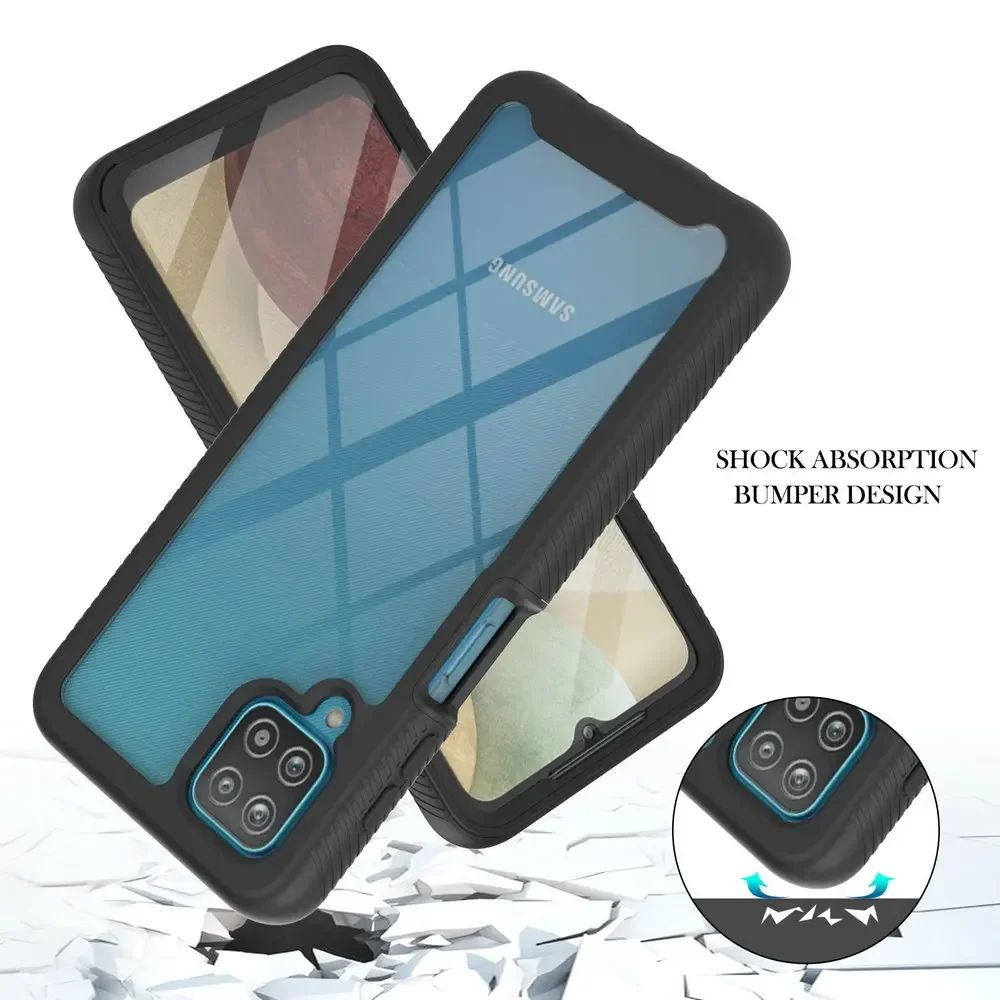Crystal Clear 360° Protective Bumper Armor Case with Front Film - Shockproof Phone Shell