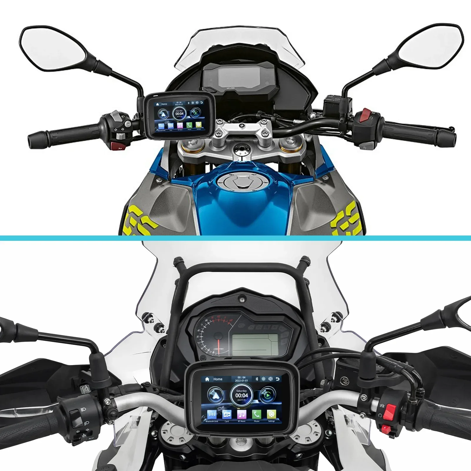 5 Inch Portable Motorcycle Navigation GPS Screen IPX7 Waterproof Navigator Wireless Apple Carplay Android Navigatore Per Moto