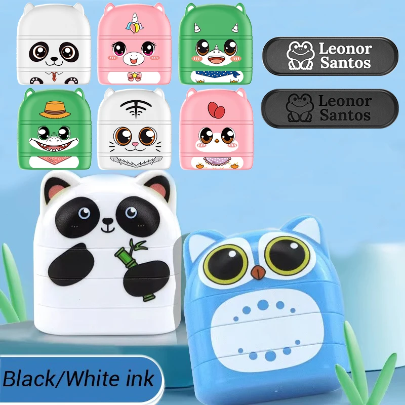 Name Stamp Children's Name Seal Custom Double-layer black and white ink Student's Stamp Kindergarten Clothes Waterproof Name StickerStamp