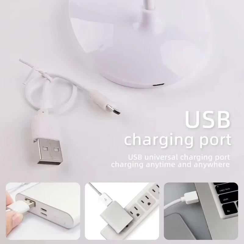 LED Read Desk Lamp Portable USB Charging Table Lights Touch Dimming Learning Eye Protection Lights Bedroom Office Small Lamp