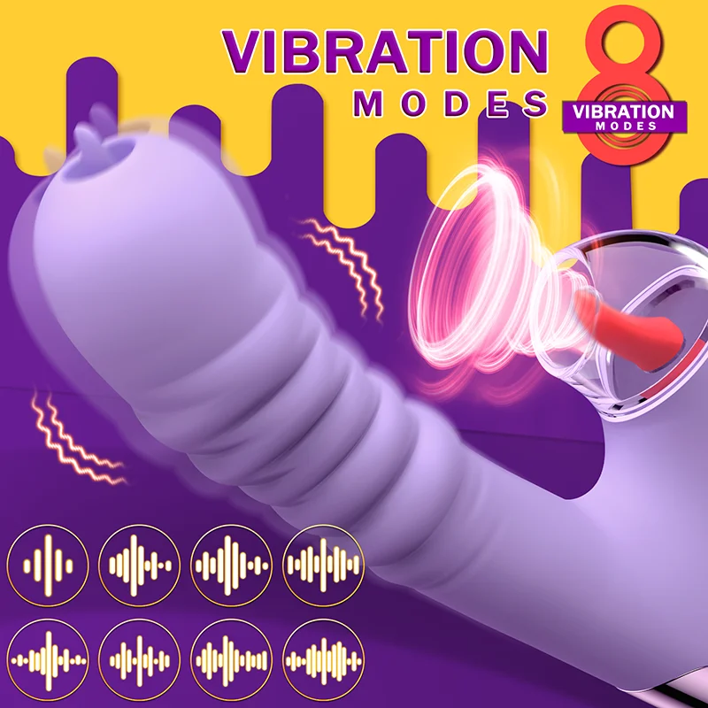 Sucking Stimulator Clitoris Thrusting Vibrator G spot Tongue Licking Clitoral Vibrator Dildo For Wo_voghion.com