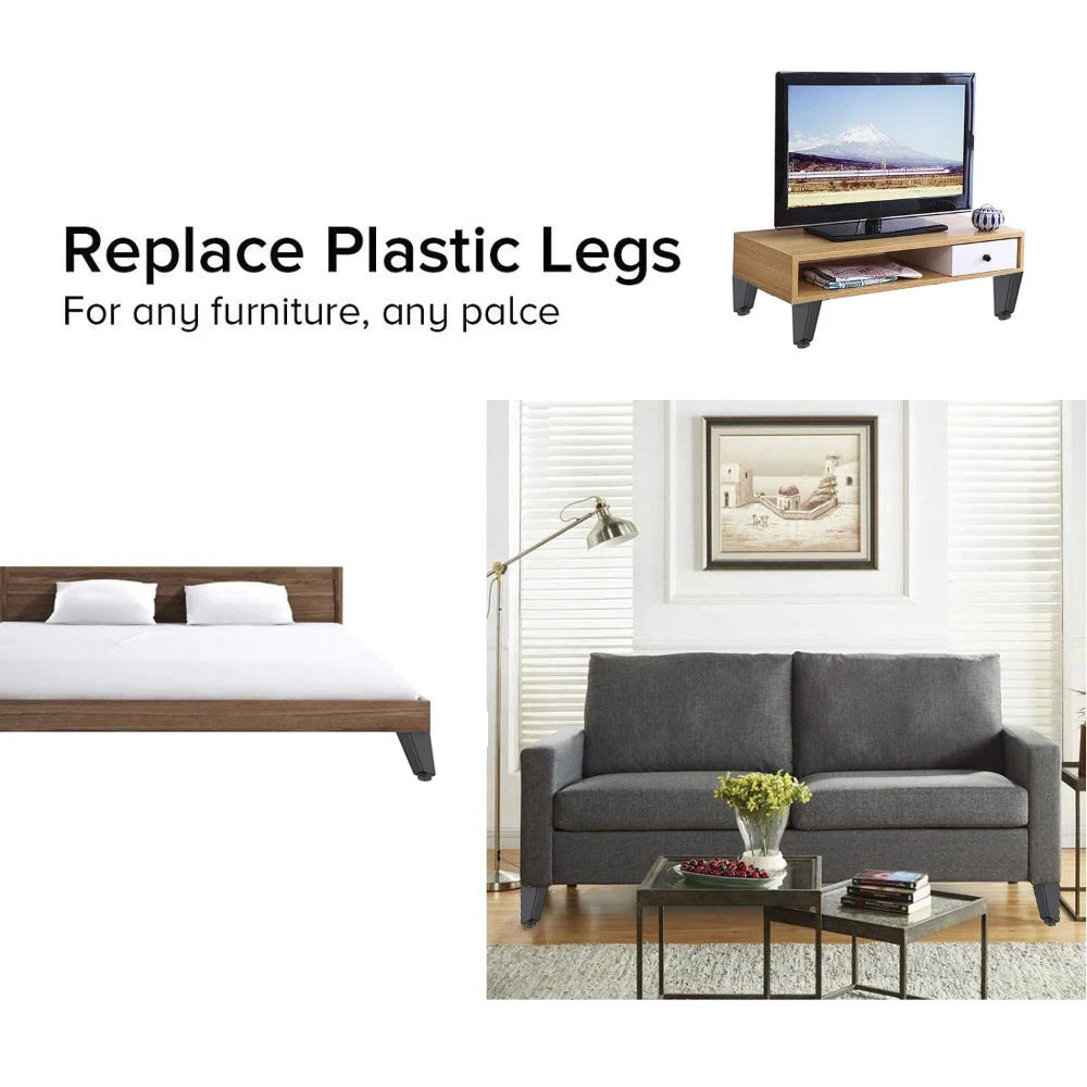 4 قطعة أثاث معدني قابل للتعديل الساق أريكة سرير تل...