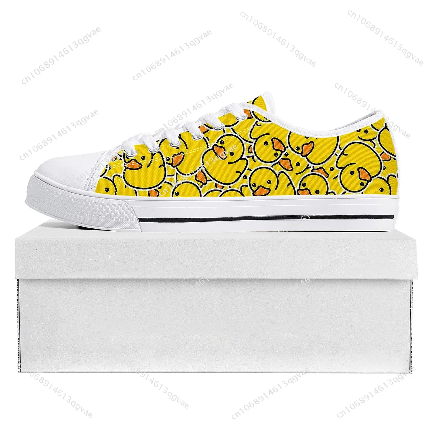 

Yellow Duck Printed Low Top High Quality Sneakers Mens Womens Teenager Canvas Sneaker Casual Couple Shoes Custom Made Shoe White