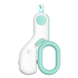 LED Light Pet Nail Clipper with Safety Lock - Professional Grooming Tool (Blue)