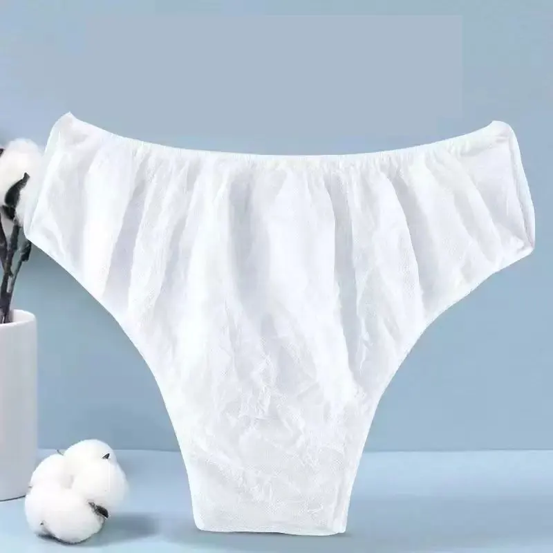 Non Woven Fabric Breathable Disposable Panties For Women Men Business Trips Spa Wash-Free Briefs Menstruation Underwear