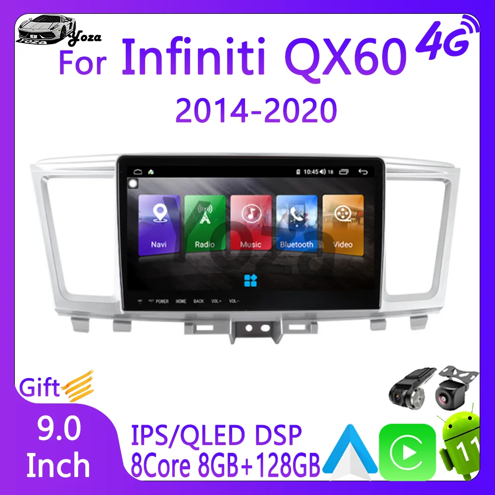 YozaCarplayCarRadioForInfinitiQX6020142020Android11Touch