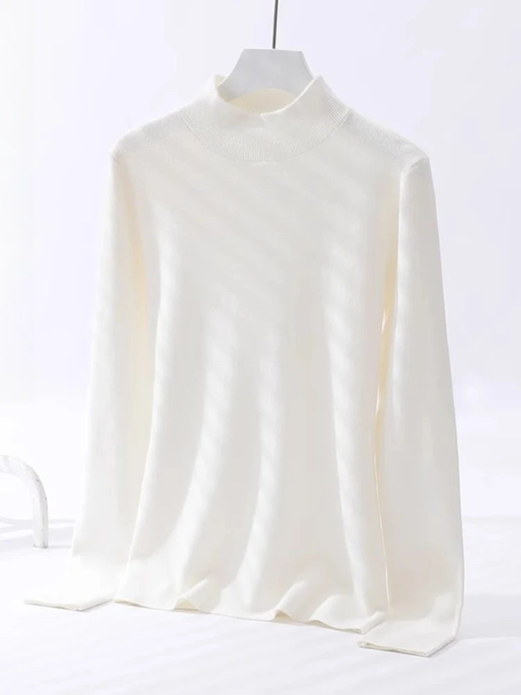 Long Sleeve Knitted Jumpers 2025 Autumn Winter Chic Solid Sweaters Women Fashion Turtleneck Pullover Soft Warm Pull Femme Top