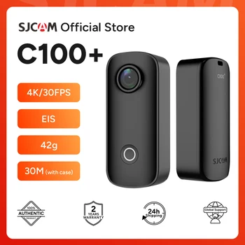 SJCAM C100 플러스 액션 카메라, 4K 30M 방수 2.4G 와이파이 액션 스포츠 캠, EIS 자전거 헬멧 오토바이