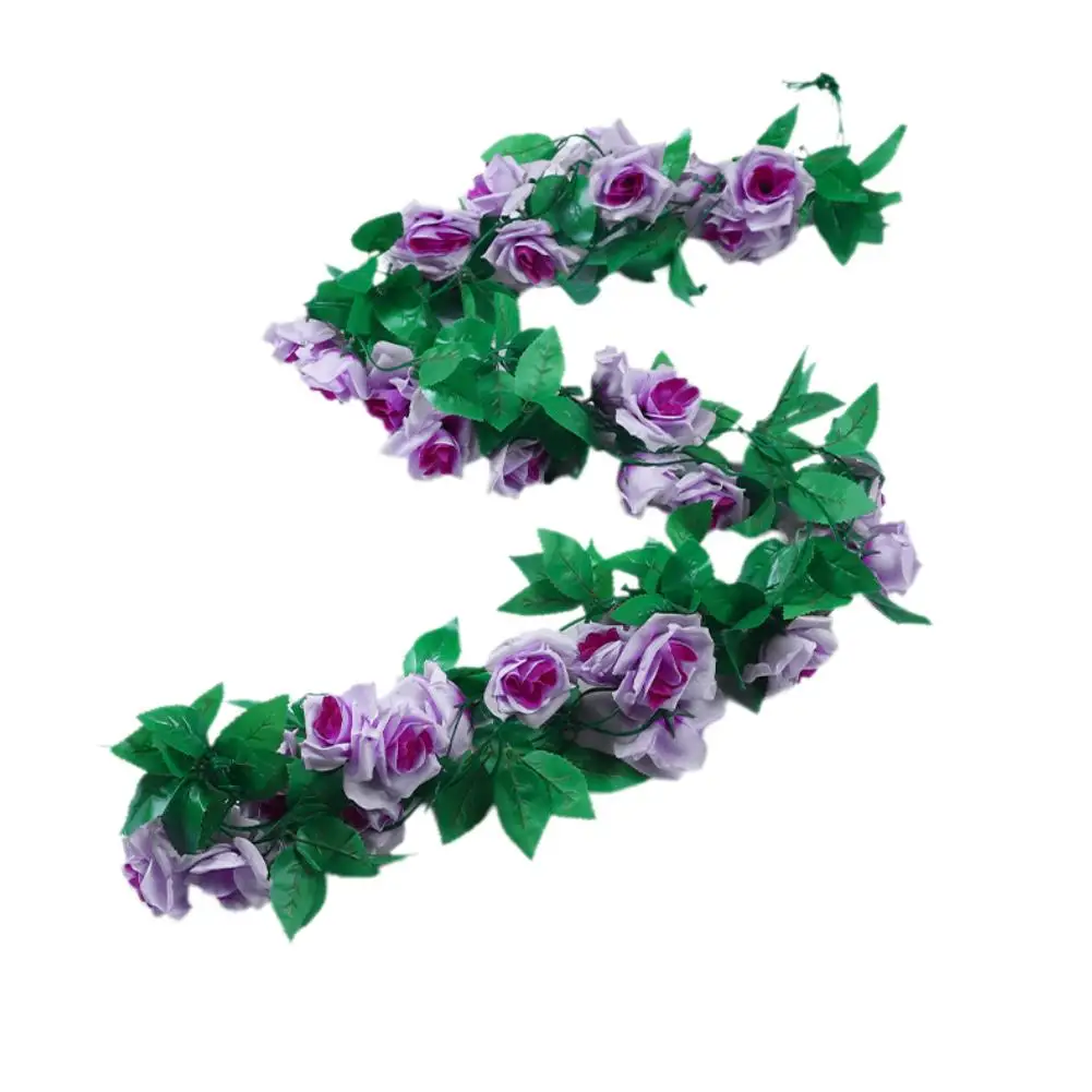 Simulation Rose Artificial Flowers Christmas Garland For Wedding Home Room Decoration Garden Arch Diy Fake Plant Vine F9m1