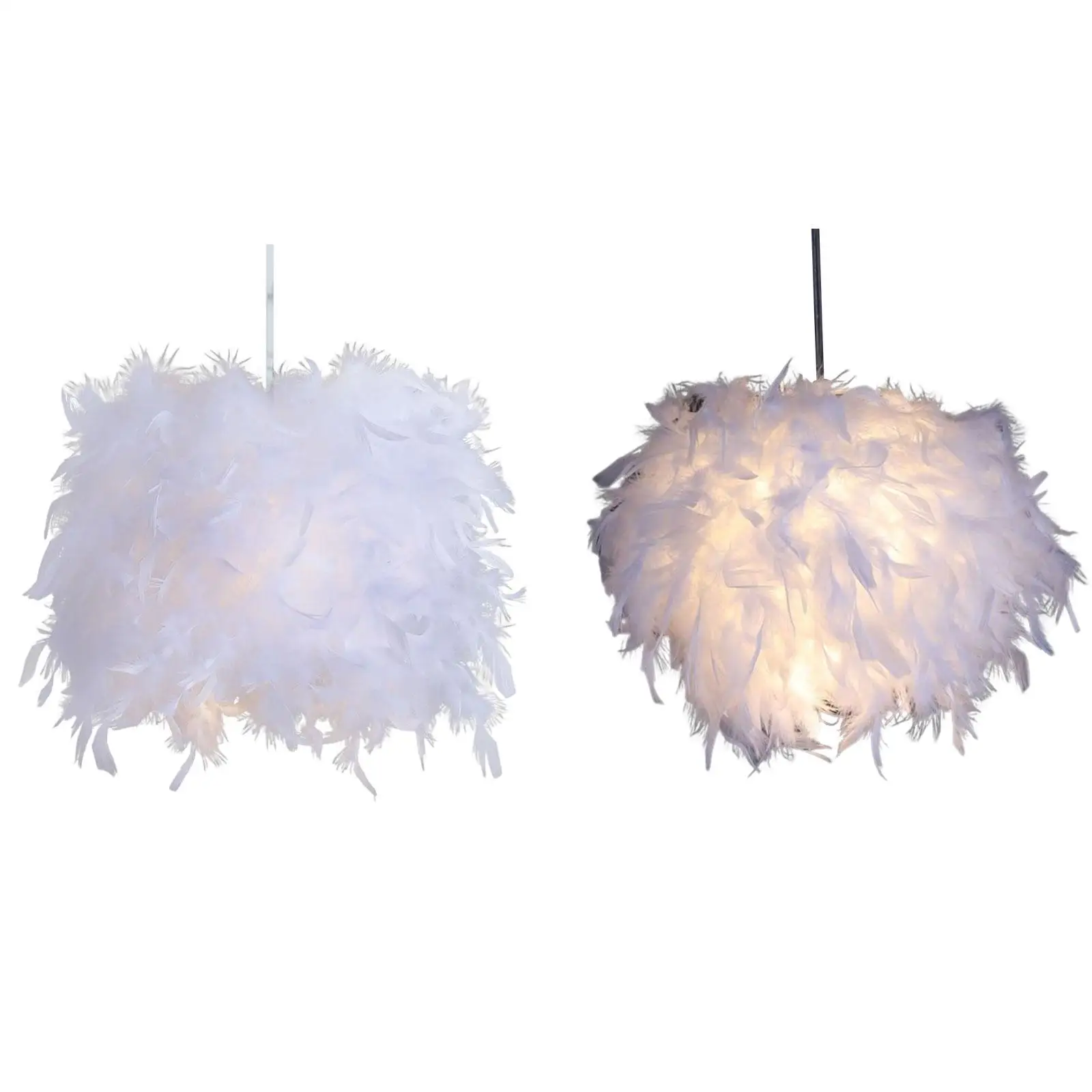 Feather Lamp Shade Accessory Pendant Light Cover for Ceiling Light Bedroom Decoration