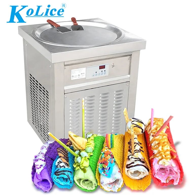 Kolice Commercial fried ice cream machine,rolled ice cream machien,fry ice  cream roll machine -21''X21 single square pan - AliExpress