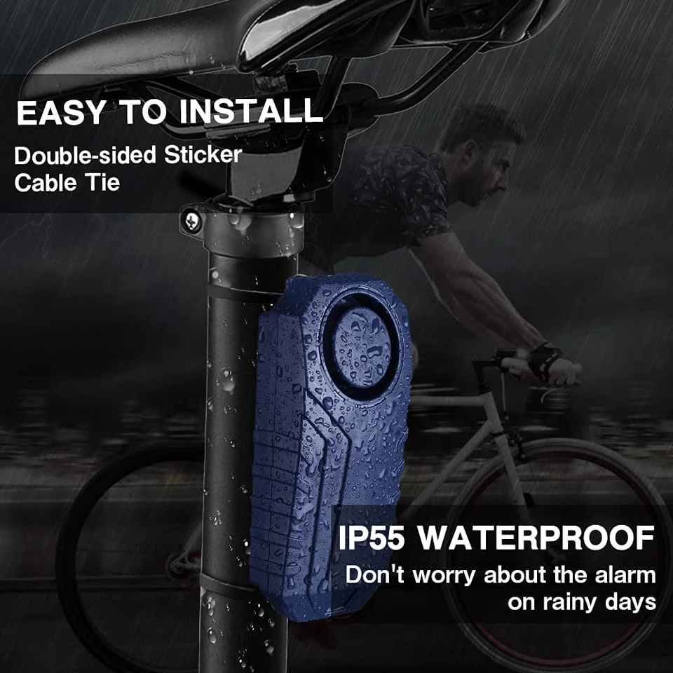 Elecpow Remote Control Bike Alarm Waterproof Motorcycle Electric Bicycle Security 113dB Anti Lost Vibration Warning Alarm Sensor