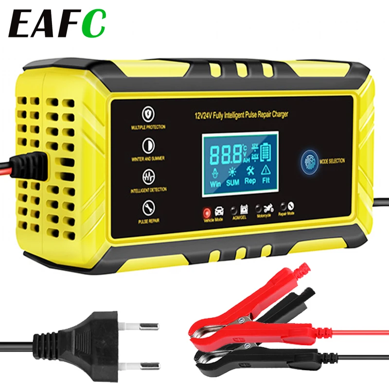 Automatic Battery Chargers 12V 24V Car Battery Charger Pulse Repair for Car Lead Acid Lithium Motorcycle