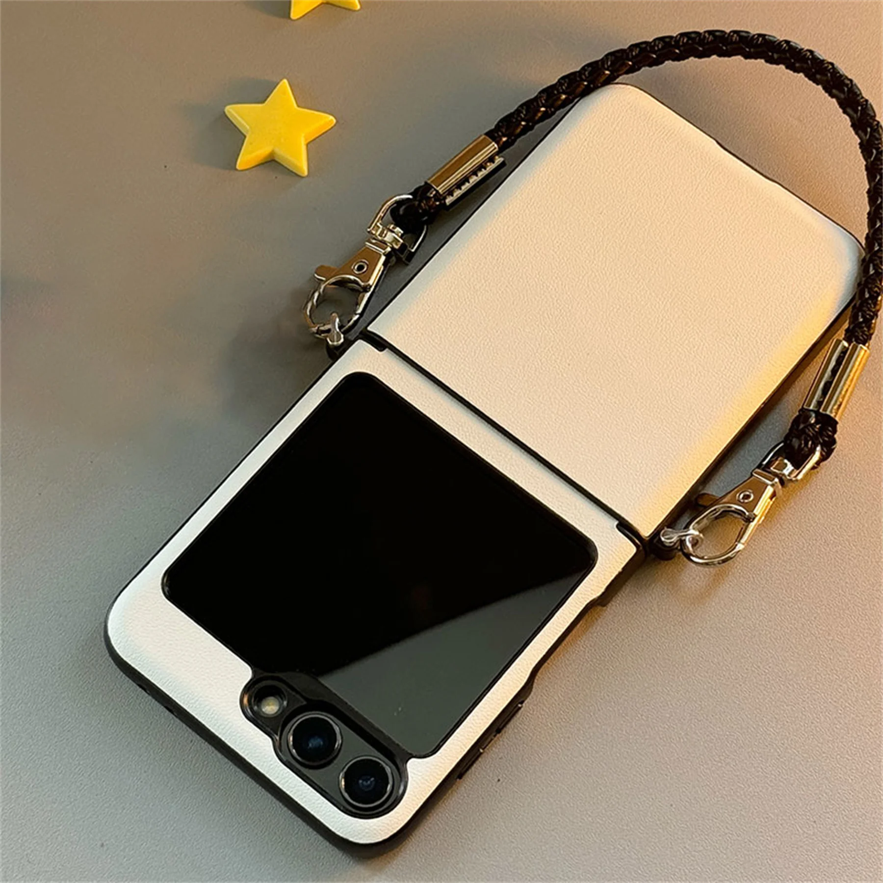 Luxury Solid Color White Portable Rope Phone Case