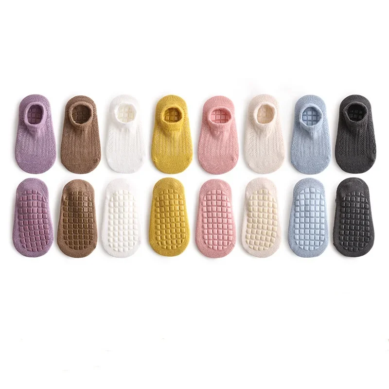 Summer Baby Socks Boys Girls Candy Solid Color Ankle Short Socks Toddler Thin Soft Breathable Indoor Non-slip Floor Sock