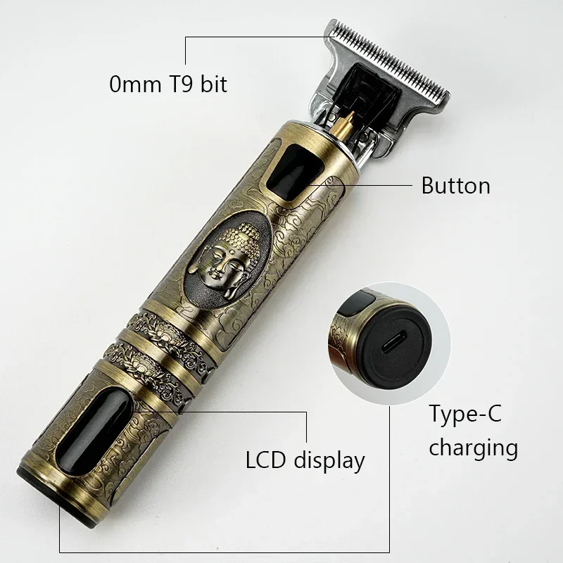 USB Rechargeable T9 Baldheaded Hair Clipper Electric Hair Trimmer 0mm Men Barber Hair Cutting