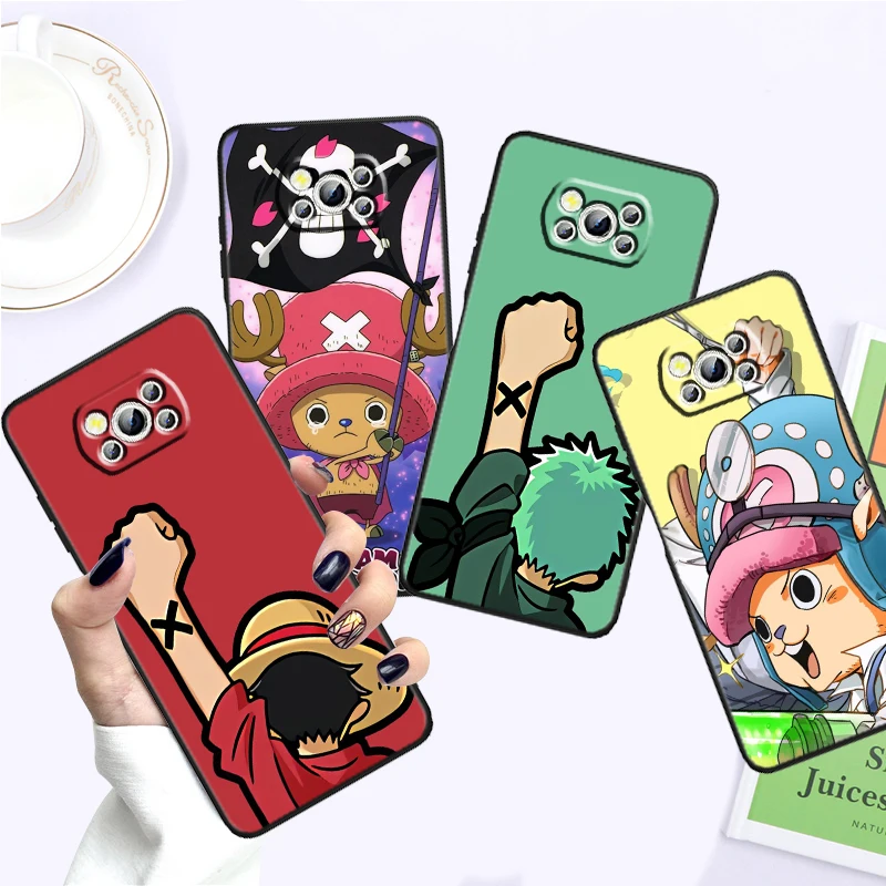 

Japanese O-One P-Piece Cartoon For Xiaomi Mi Poco F5 F4 F3 F2 X5 X4 X3 M6 M5 M5S M4 M3 C40 Pro GT NFC 5G Black Phone Case