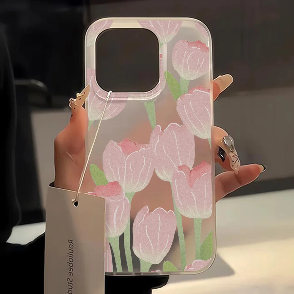ตัวเลือกสินค้า เคสซิลิโคนกันกระแทก ลายดอกไม้ ใส สำหรับ iPhone ทุกรุ่น