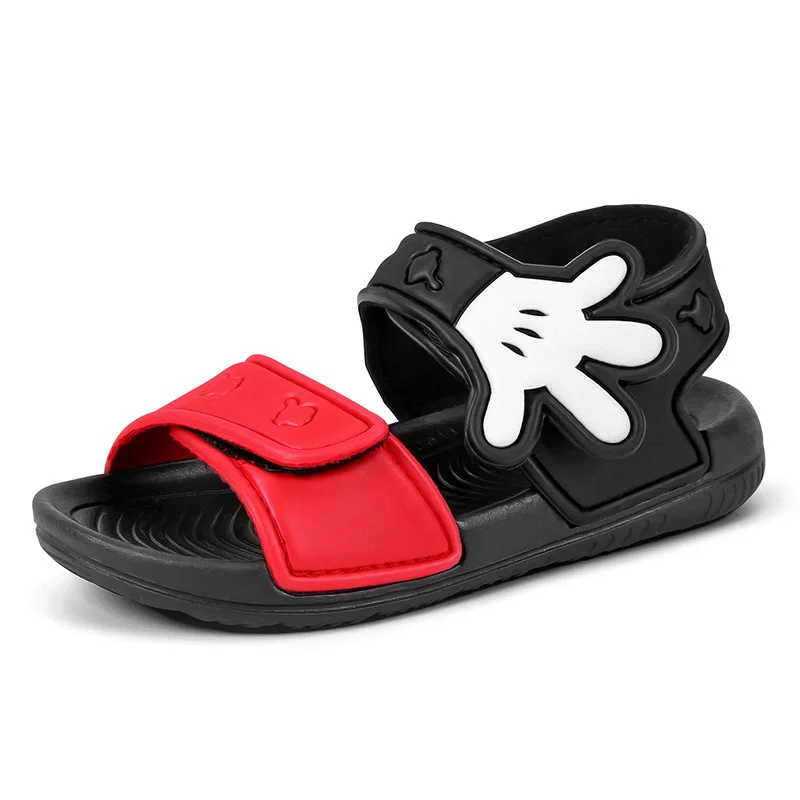 Summer Kids Girls Sandals Soft Non-Slip Beach Shoes Cartoon Mickey Spiderman Shark Children Boy Student Toddler Breathable Shoes
