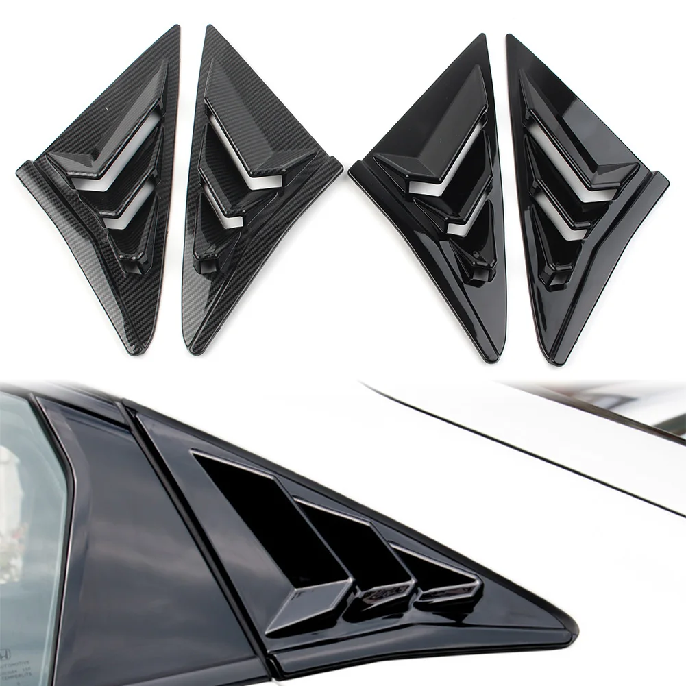 1Pair Car Rear Side Vent Window Louver Cover Decoration Trims For Honda