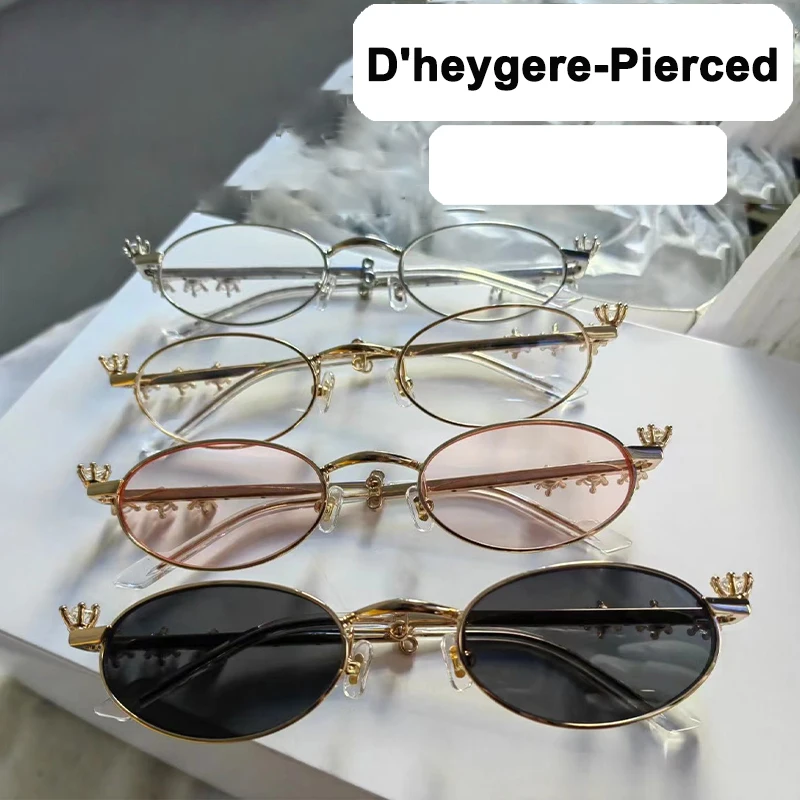 

D heygere- Pierced Women's Sunglasses For Man Glasses Vintage Luxury Brand Goods Designer Summer Uv400 Trendy