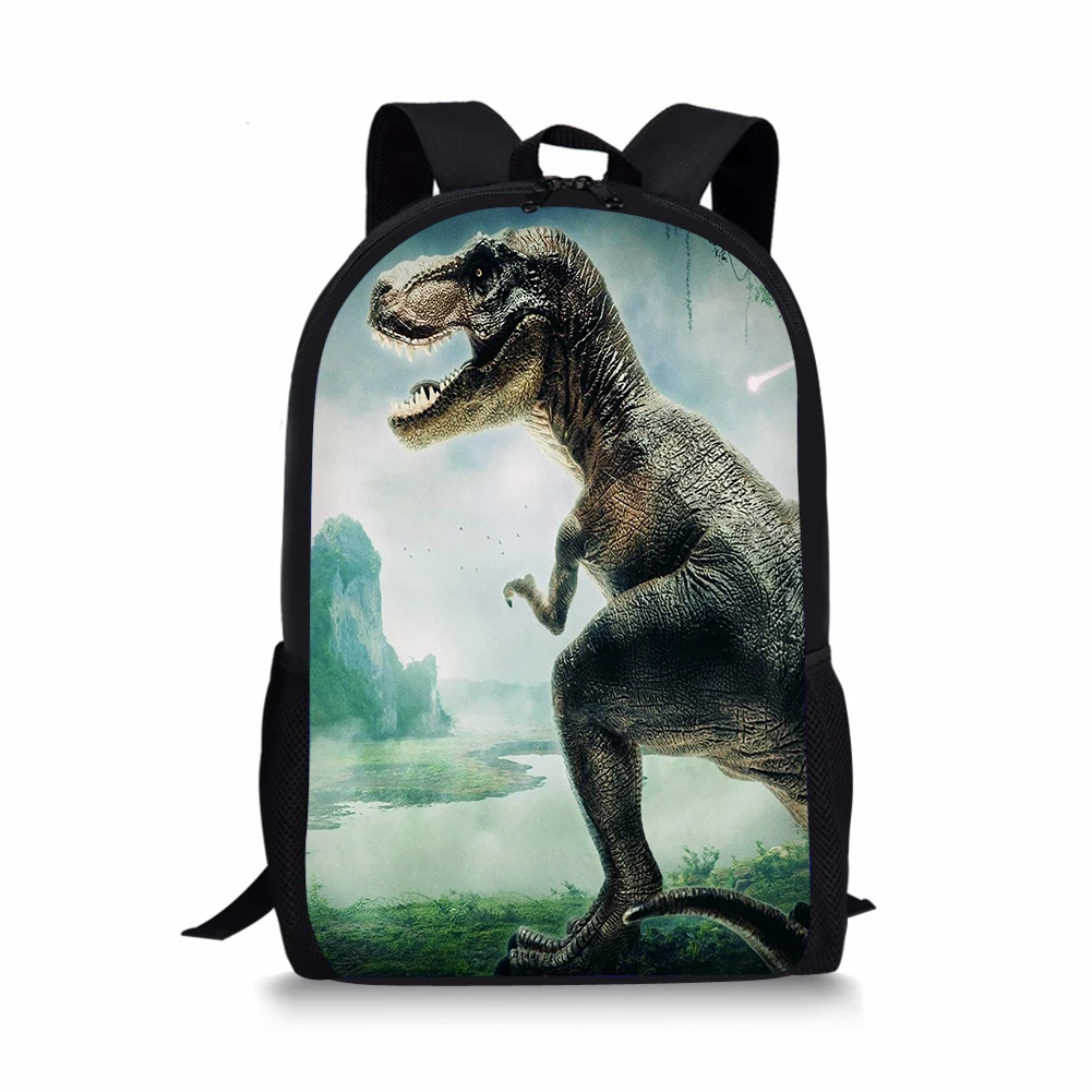 2024 Children Kids Boys Fashion 3D Cool Dinosaurs Print Men Shoulder Backpack Bags Teenagers Tyrannosaurus Student Schoolbags