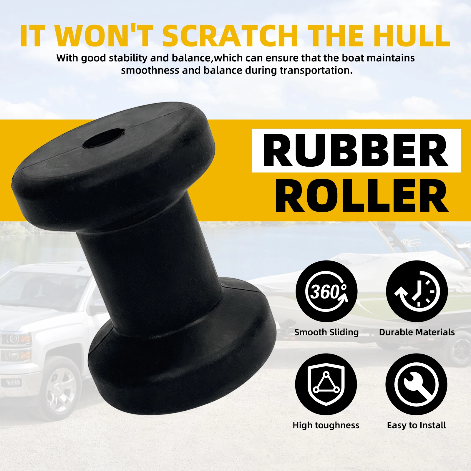 Rullo Pvc Blu Aramox 160mm Rullo Chiglia Aramox Per Rimorchio Barche - PVC Blu 160mm Rulli Carrello Barca - Foto 10