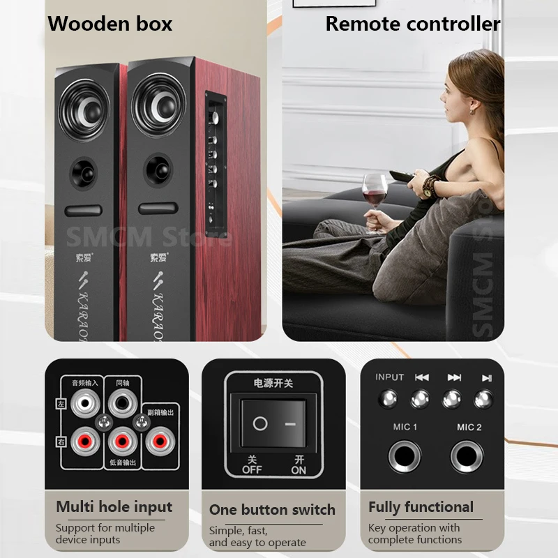 SOAIY K22 Active Floor Bluetooth Speaker Multimedia Home Theate Subwoofer Combination Living Room Music Center Audio Laptop TV