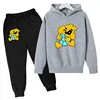 Kids Mike Dog Print Spring Autumn Cute Pullover Hoodie+Pants 2pcs Tracksuits 2-13 Years Boys Girls Casual Outfits Children Sets 6