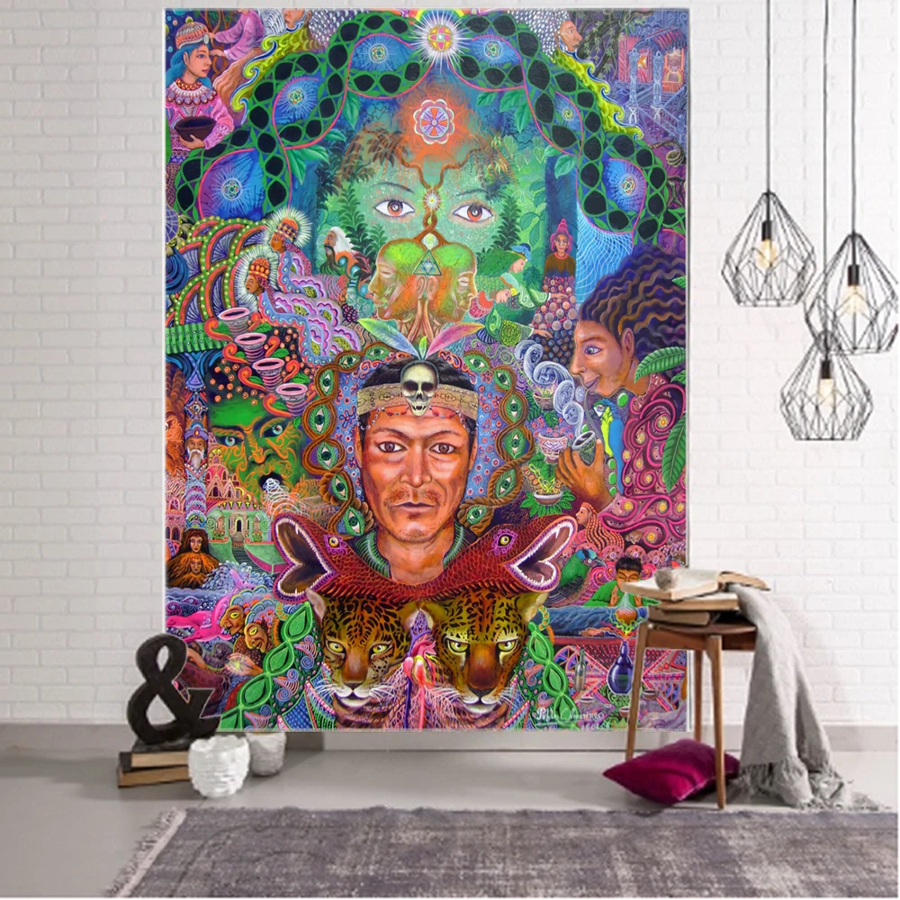Fantasy Background Decorative Tapestry Datura Bohemian Hippie Wall Decorative Tapestry Home Background Decorative