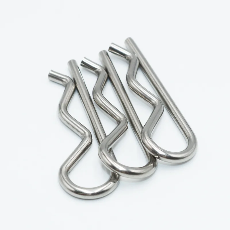 자동차 수리용 스테인리스 스틸 R 모양 용수철 코터 클립 핀, A2 304, 1.2mm, 1.5mm, 1.6mm, 2mm, 3mm, 4mm, 5mm 직경 패스너 하드웨어