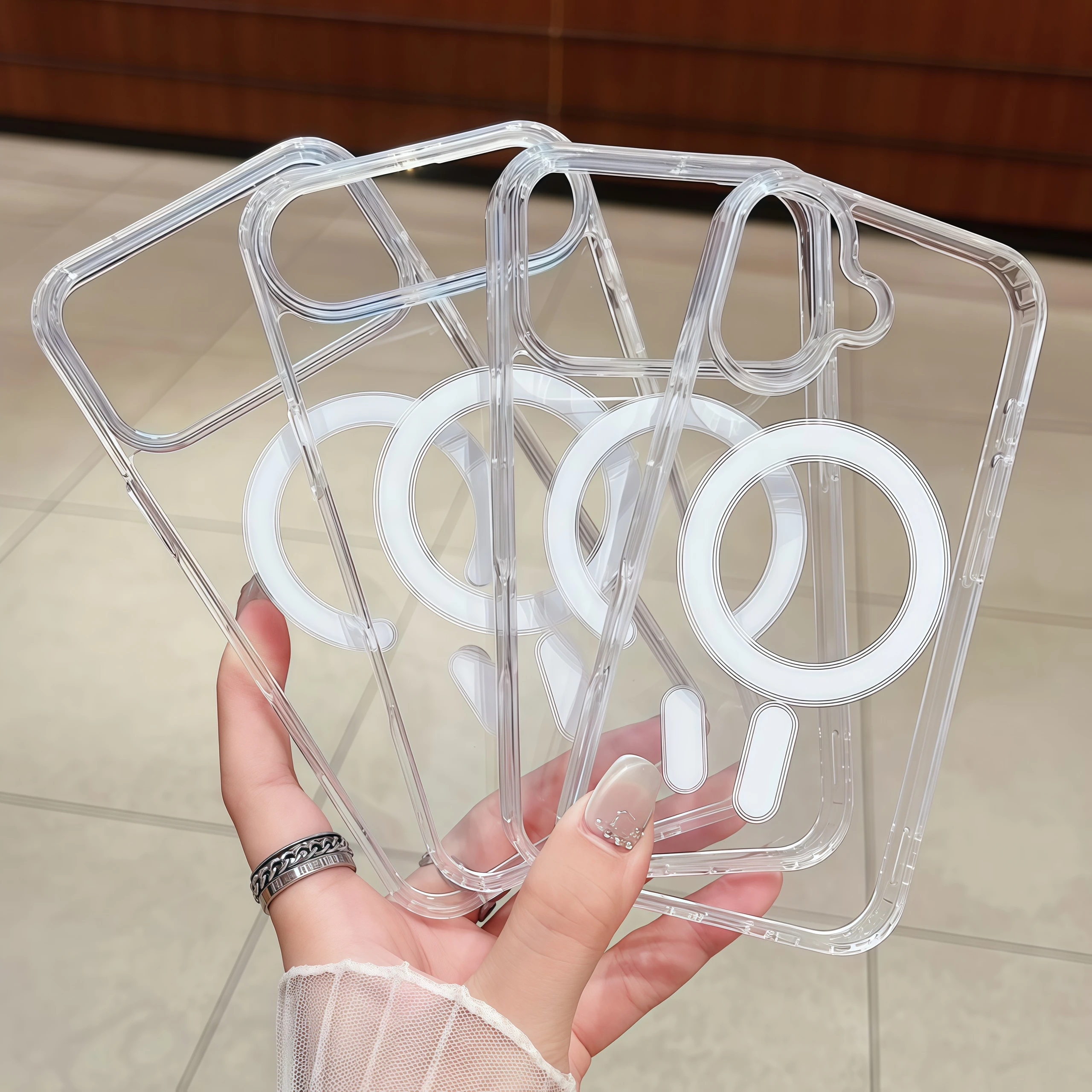 Premium Transparent Wireless Charging Phone Case with MagSafe Compatibility