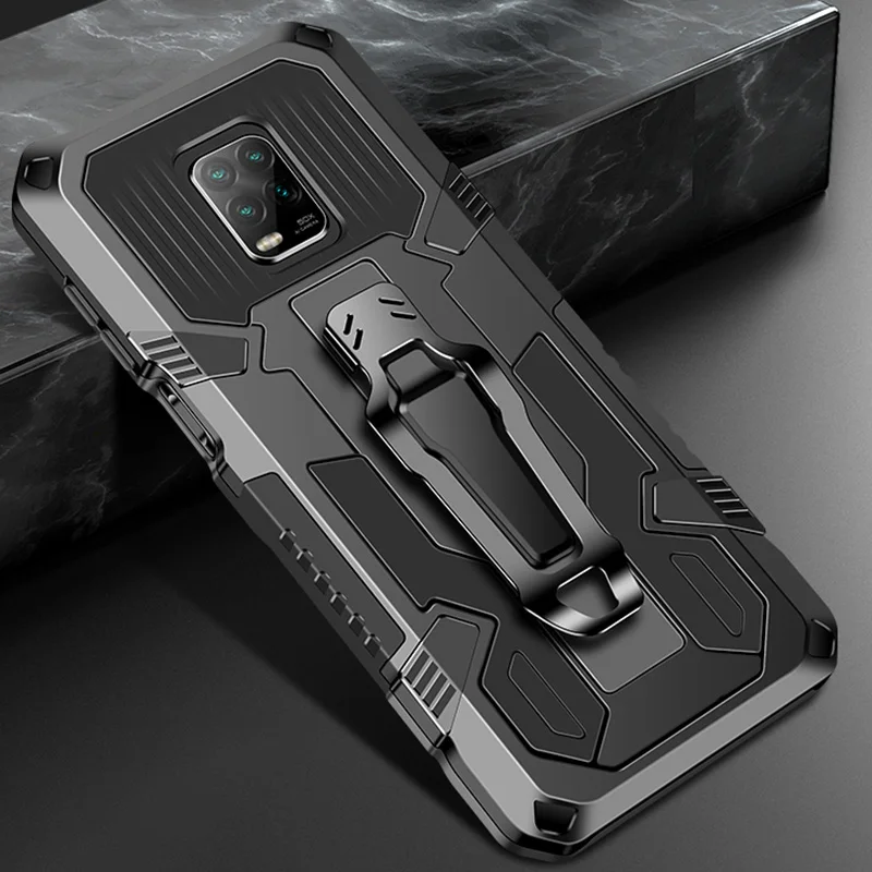 Für Xiaomi Redmi Note 9 Pro Cases Stoßfester Rüstungsständer Cover Xiaomi Redmi Note 9S Note9 9Pro Robuster Hybrid-Gürtelclip C_voghion.com