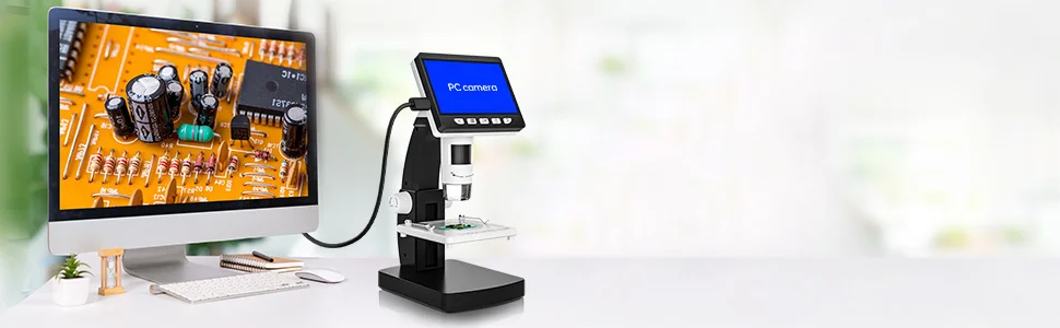 lcd digital microscope with adjustable lighting