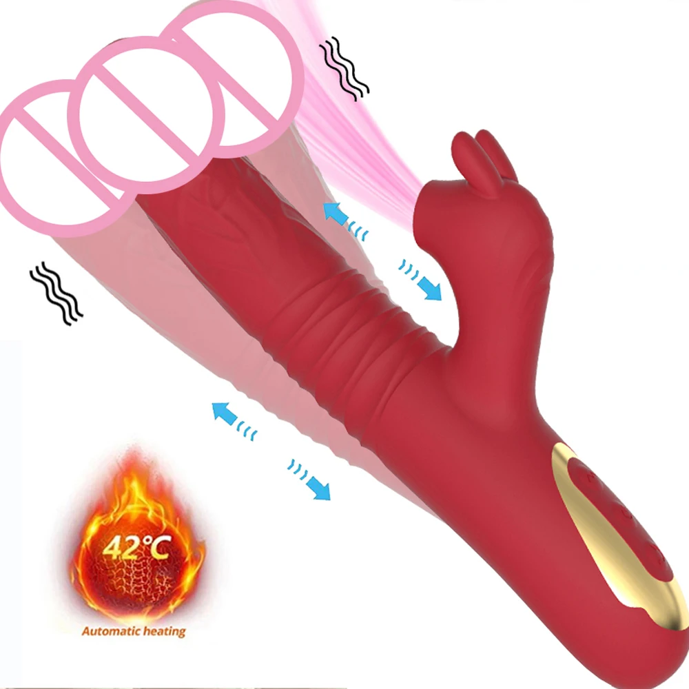 Female Clit Sucker Rabbit Vibrator Vibrating Sucking Thrusting Vagina G Spot Dildo Masturbator Massager Sex Toy for Women