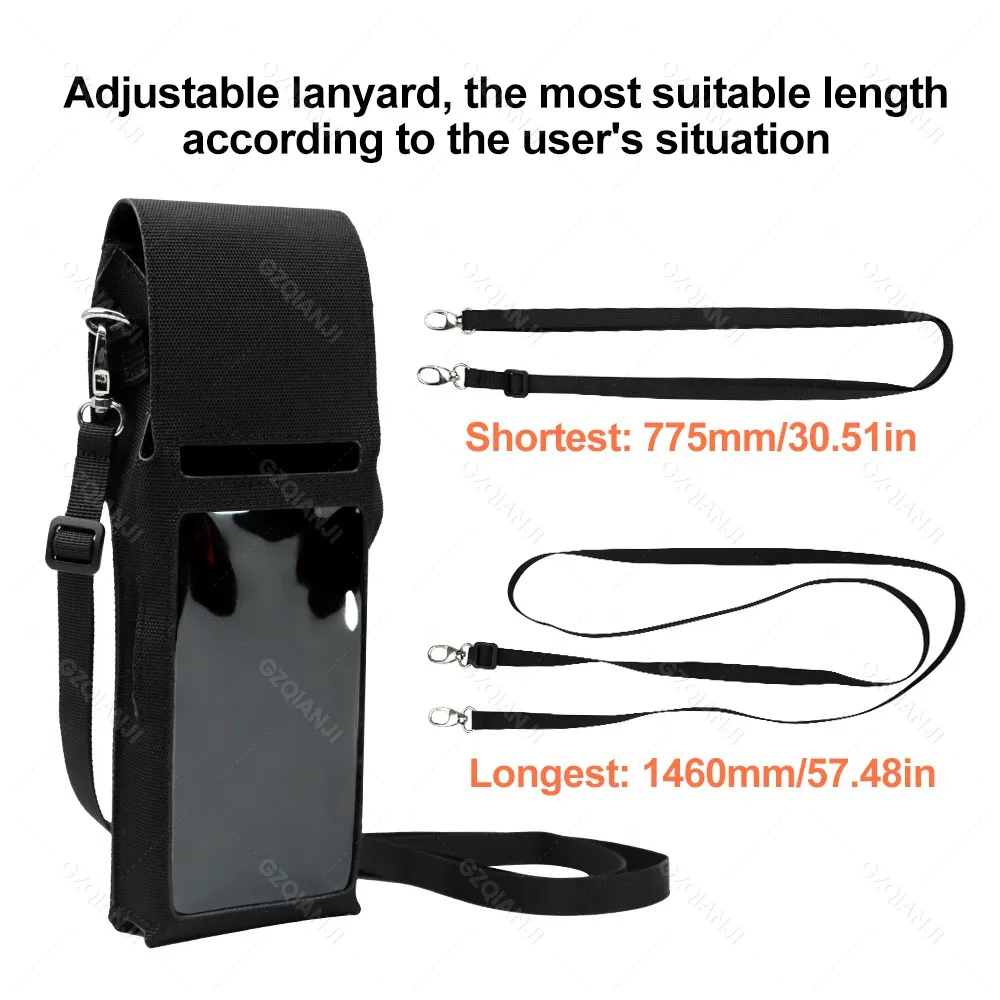 For Android POS Terminal Handheld Thermal 58mm POS Printer Nylon Fabric Crossbody Bag & Silicone Protective Case