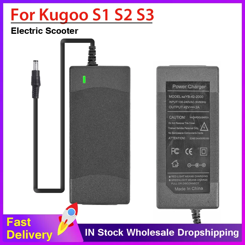 42V 2Ah Fast Charging Scooter Charger EU US Plug for Kugoo S1 S2 S3 Electric Scooter Battery Chargers Parts