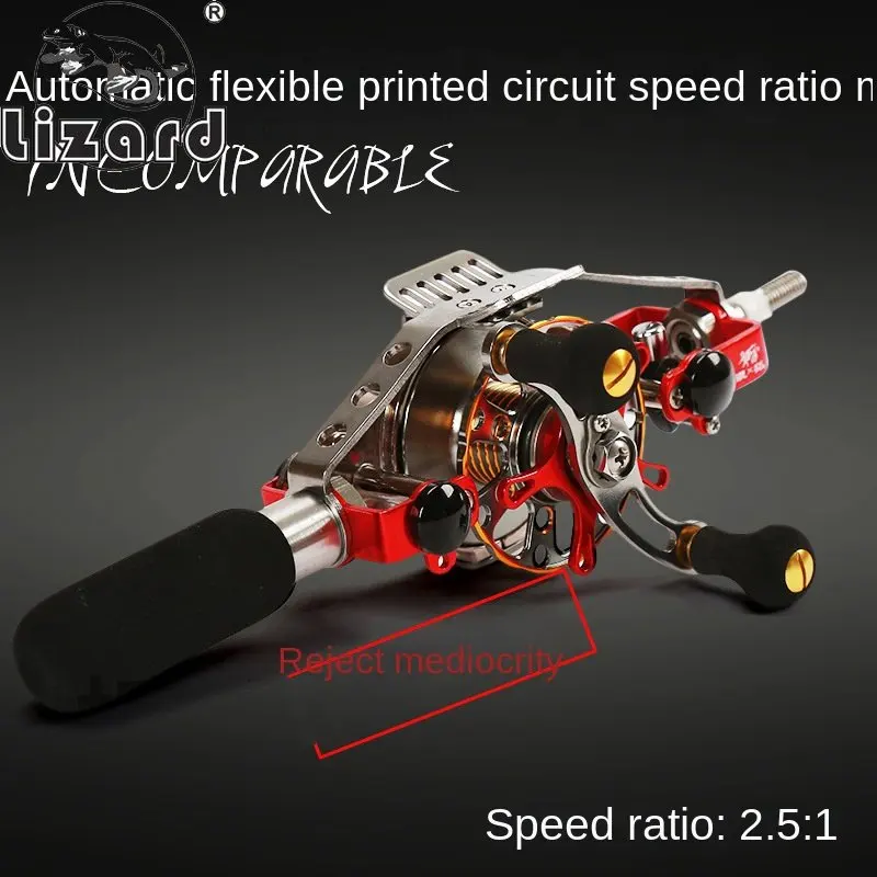 Lizard All-metal Centerline Reel with Automatic Line 2.5:1 for Rod Conversion with Internal Alignment Centerline Rod and Reel