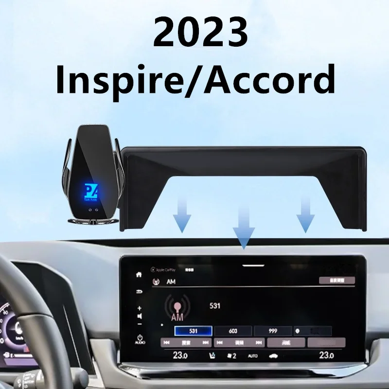 

2023 для Honda Inspire Accord Автомобильный держатель для экрана телефона Беспроводное зарядное устройство модификация навигации внутренний размер 12,3 дюйма