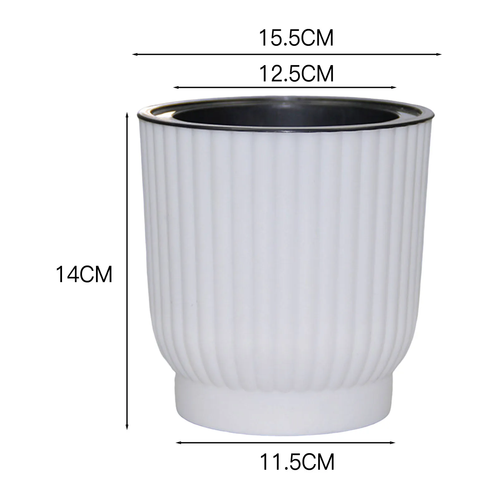 White Round Stylish Water-Saving Desktop Flower Pot - Perfect Gift