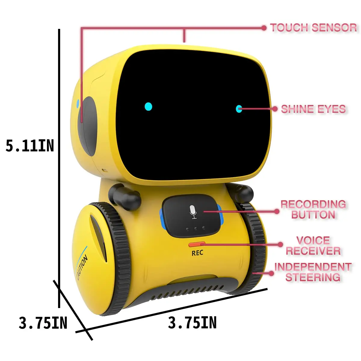 Yellow Smart Robot AT001 Toy Intellingent Partner With Voice Control And Touch Sensor Singing Dancing Talking For Kids Toy Gift 6