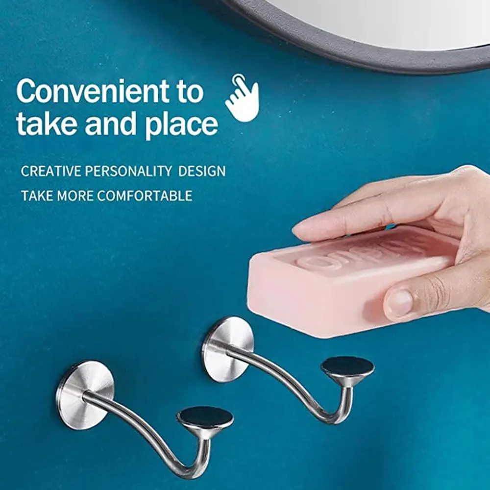 Rack Wall-mounted Bathroom Shelves Drain Soap Dish Bathroom Magnetic Soap Box Magnetic Soap Holder Stainless Steel Soap Rack
