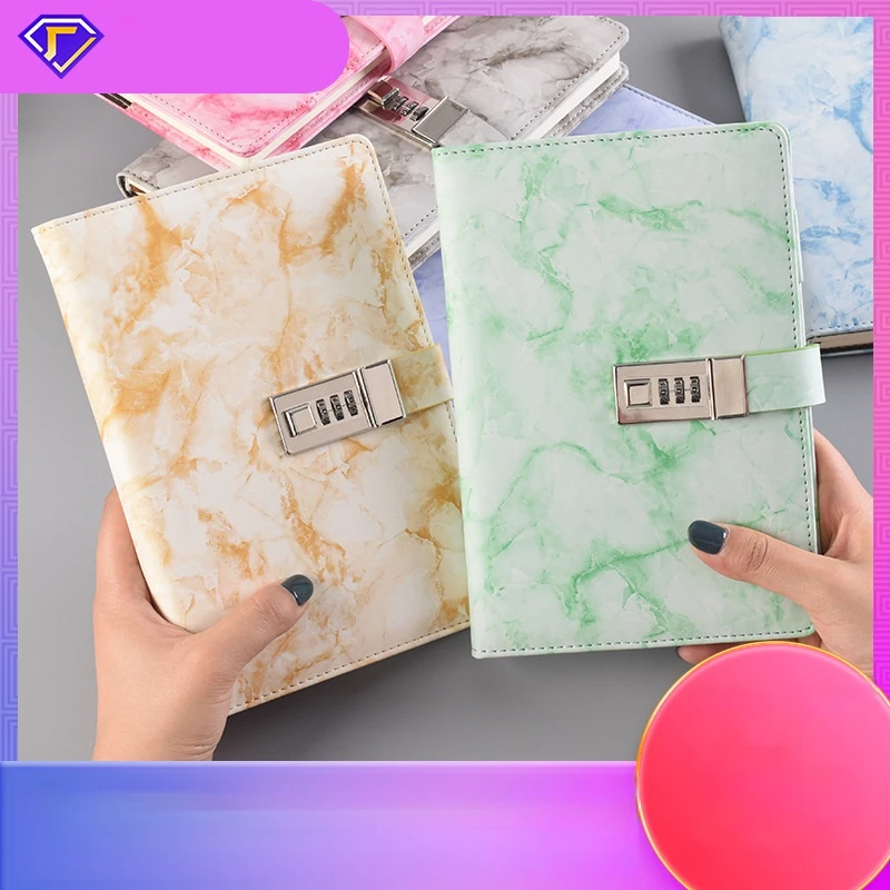 A5 2024 Passbook with Lock Notebook Creative Minimalist Student Diary Soft Copy Notebook Stationery store office accessories